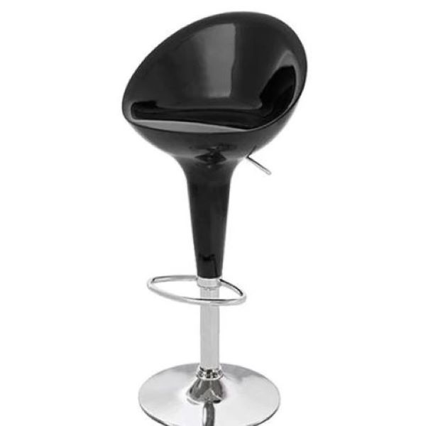 High Back Glossy Barstool - Black
