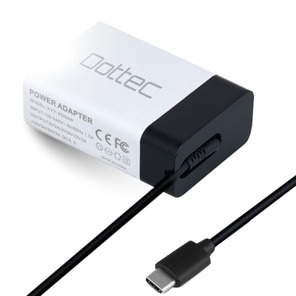 Dottec 60W Apple MacBook &amp; Laptop PC Quick Charger | Type-C Power Adapter