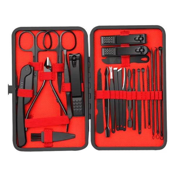 24-in-1 Set Manicure Pedicure Kit Stainless Steel Nail Clippers