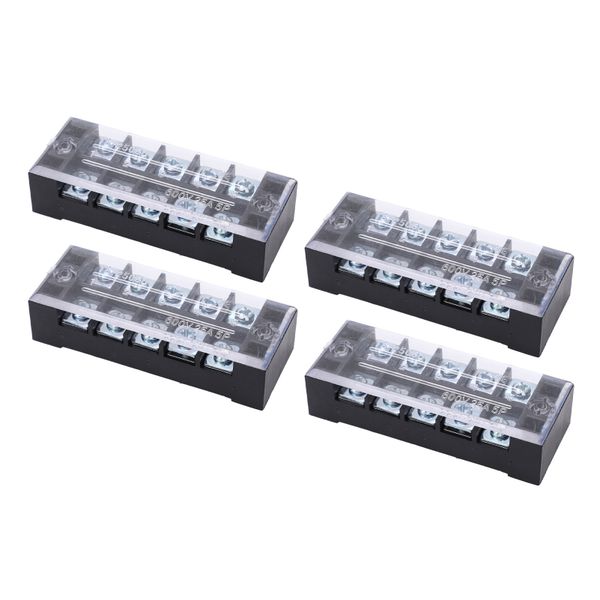 Dual Row Terminal Strip 5 Position 25A 600V Screw Clamp for Wire Block