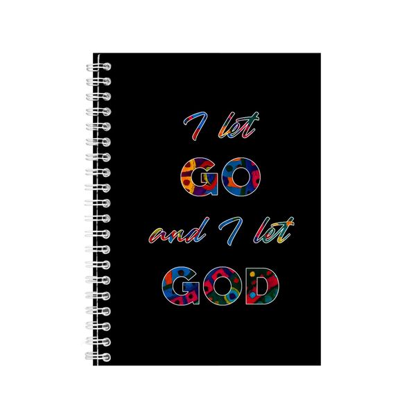 Let God A5 Notebook Spiral and Lined Motivational Saying Graphic Notepad248