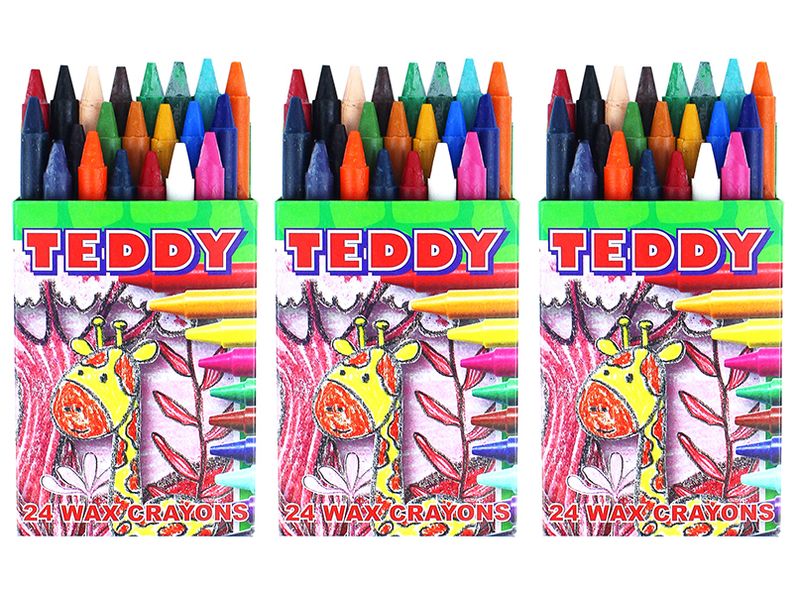 3 Packs of teddy wax crayons A24 - 8mm