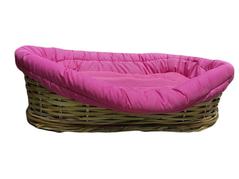 Large Basket Dog Bed with Cushion