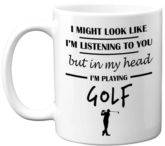 In My Head I'm Playing Golf Golfer Gift 11oz Ceramic Premium Coffee Mug