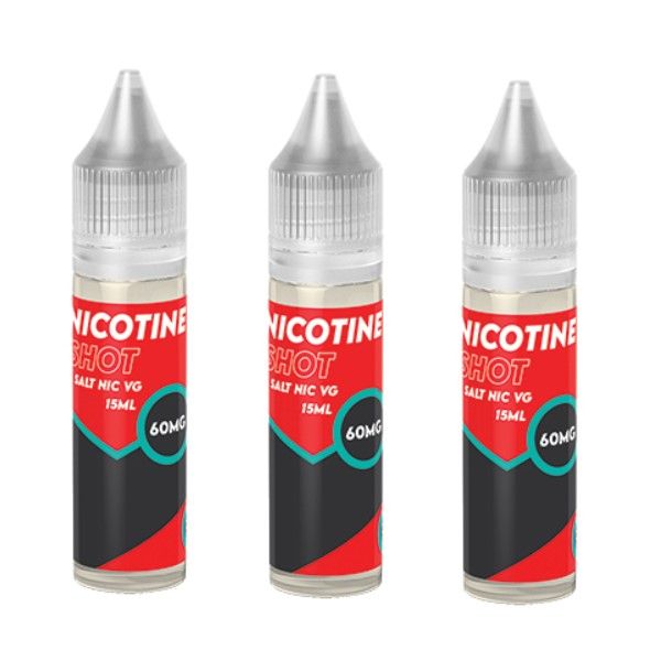 Nic Shot Salt - VG Base 15ml - 60mg (Makes 30mg Longfill) - 10 Pack