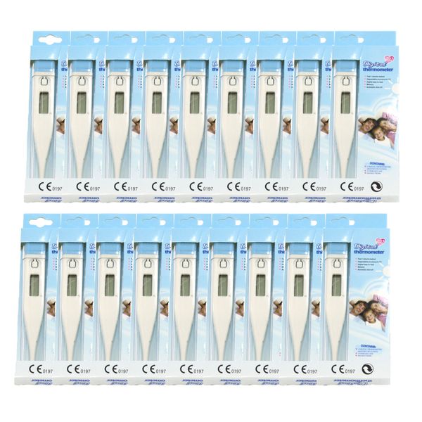 Portable Digital Thermometer With Storage Case &amp; Batteries - 50 Pack