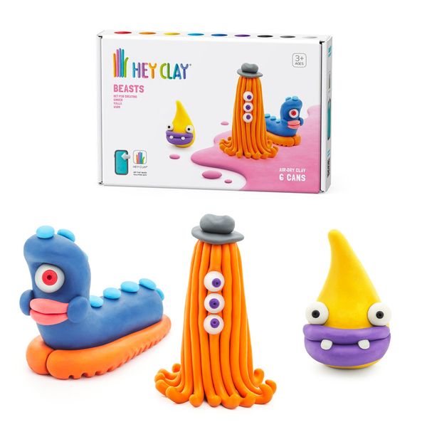 Hey Clay: Modelling Air-Dry Clay with Fun Interactive App - Beasts, 6 Can