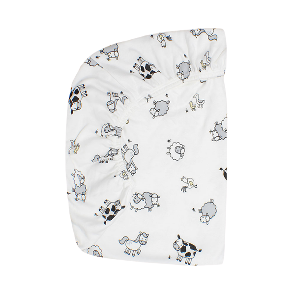 little acorn - Farm Animals 70X140cm Cot Fitted Sheet - X-Large