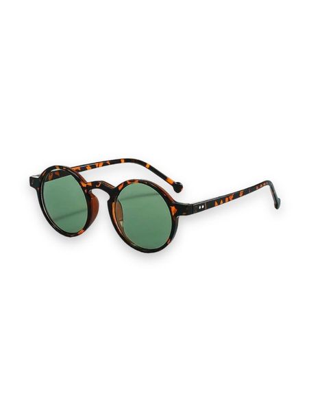Men Round Tinted Lens Polarized Sunglasses retro Frame -Blue &amp; Gold - 57