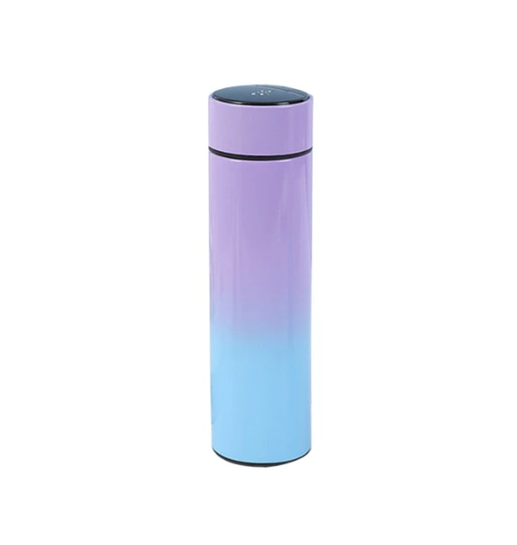 Digital Thermometer Flask Two Toned Fading Coloured 500ml - Purple