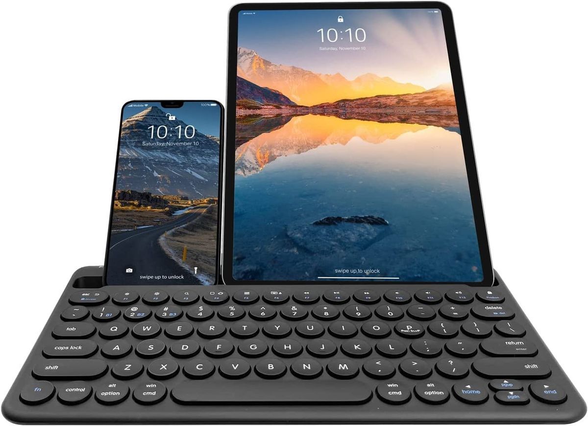 Macally Small Bluetooth Keyboard For iPhone iPad and Tablet Multi