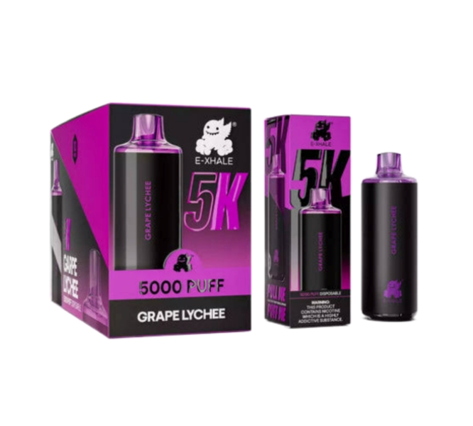 E-Xhale 5000 Puffs Disposable Vape - Grape Lychee (Pack of 5)
