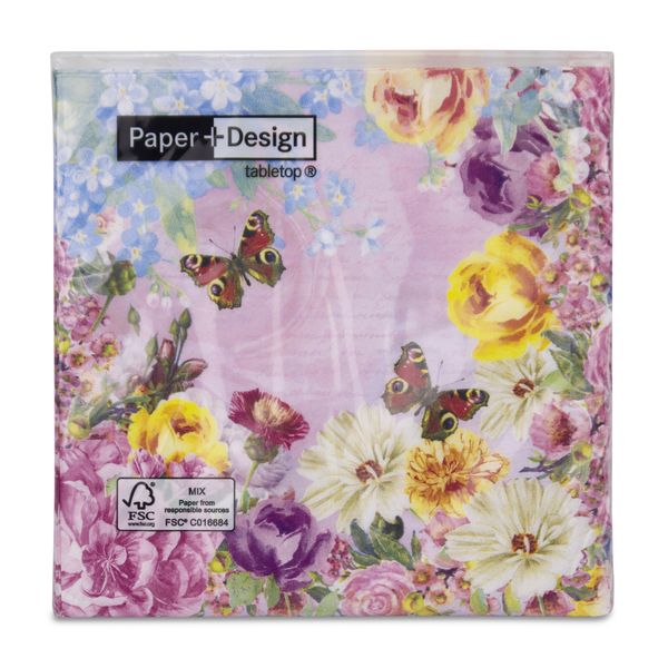 Paper + Design - Napkins - Butterfly Charm - 33cm x 33xm - Pack of 20