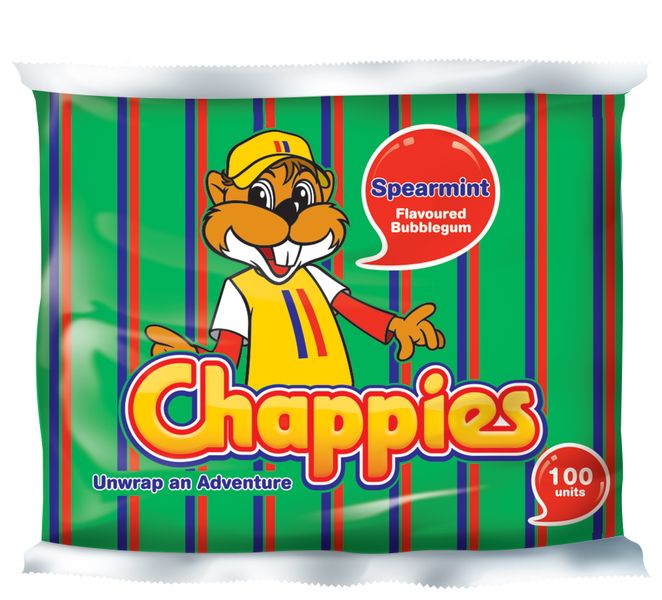 Chappies Spearmint Flavoured Bubblegum 100's
