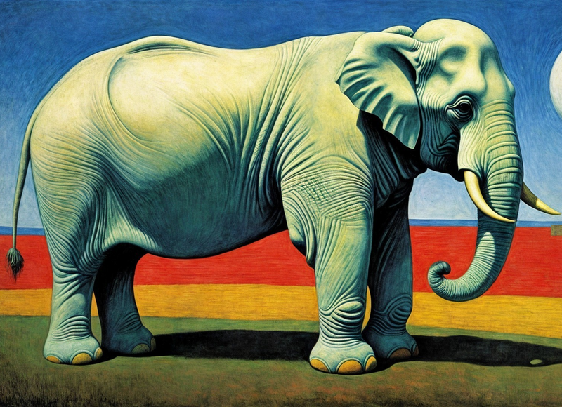 Modern Canvas Wall Art Home Decor - White Elephant