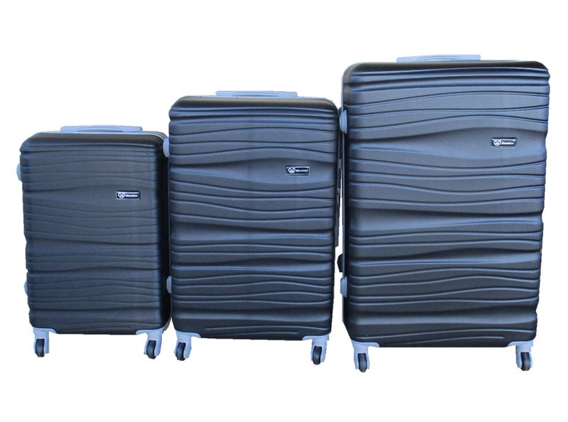3 Piece Travel 30-Inch Luggage Suitcase Bag Se t- Stylish - Black