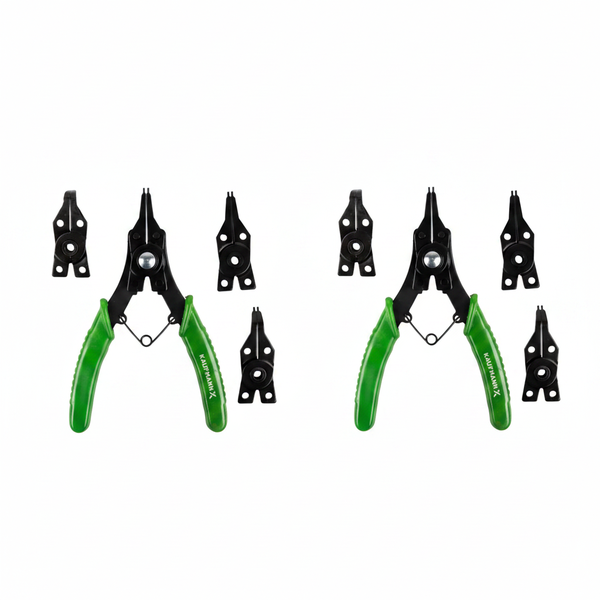 Kaufmann Heavy-Duty Circlip Plier Set with 4 Interchangeable Heads - 2 Pack