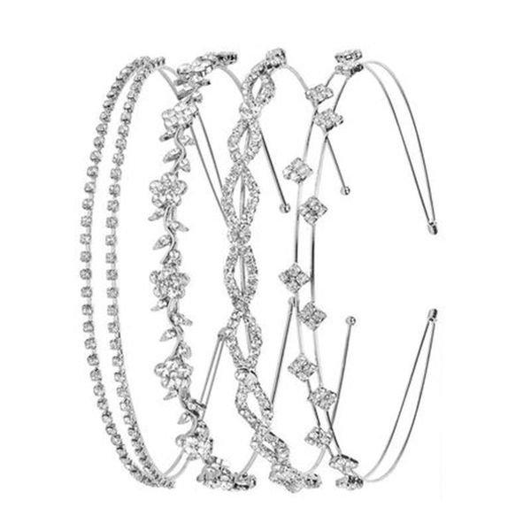 4 Piece Rhinestone Headband Set Bridal Wedding Hair Accessories