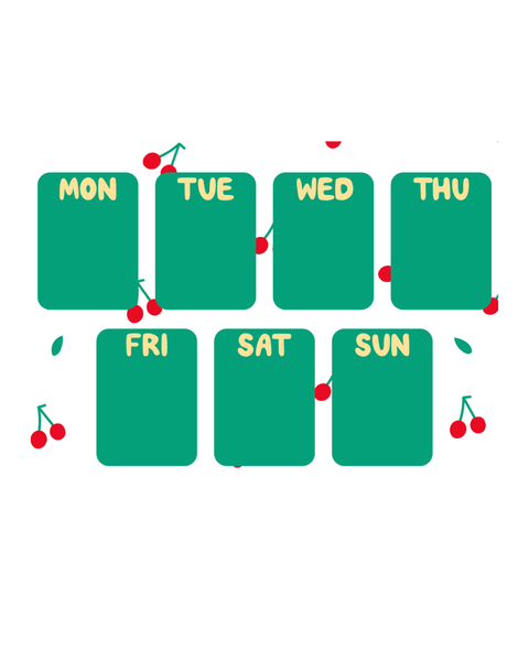 Katz Designs - A4 Magnet - Calendar /Planner - Cherry
