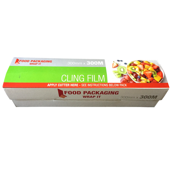 FI- Cling Film Food Wrapping Clear 300mm x 300m.