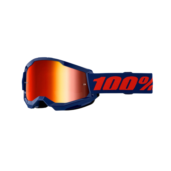 100% Strata2 Navy/Red Mirror Goggle image