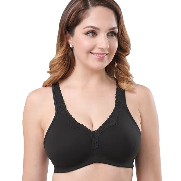 Women's Plus Size Soft Cotton Bra Full Coverage Wire-Free &amp; Non-Padded
