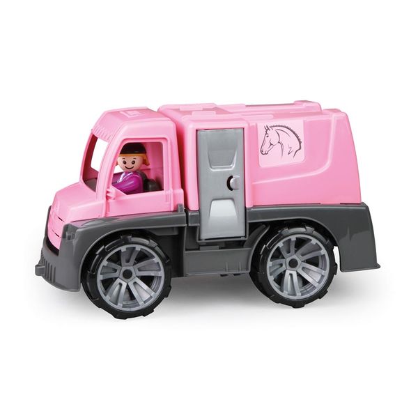 Lena Toy Horse Transporter Truxx Pink/Grey with Play Figure 29cm