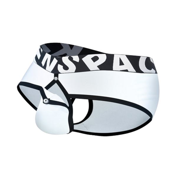 Karen Space White Bamboo Open Back Jockstrap Brief Underwear