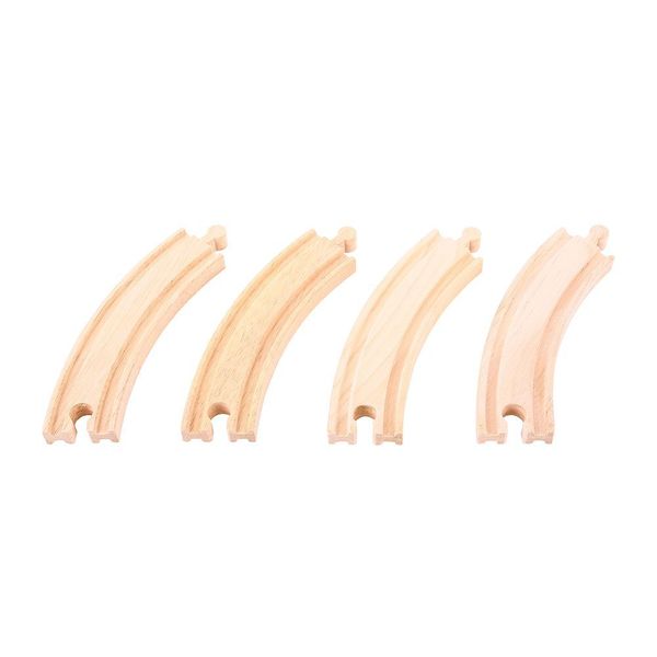 BigJigs Rail Long Curves (Pack of 4) Wooden Train Set Expansion Pack
