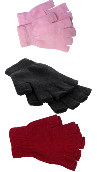 Men's and Women's Fingerless Gloves Set of 3 - Navy