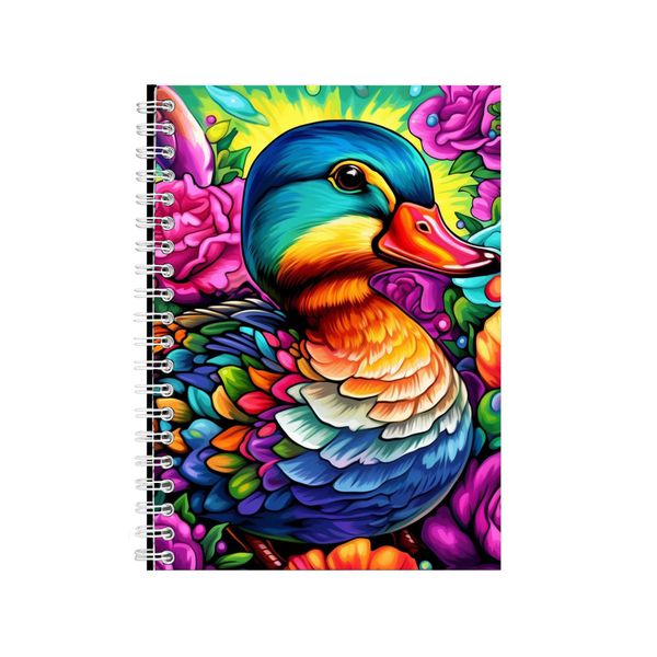 Roses And Peonies Duck Rainbow Neon Notebook Gift Idea A4 Notepad Pad 76