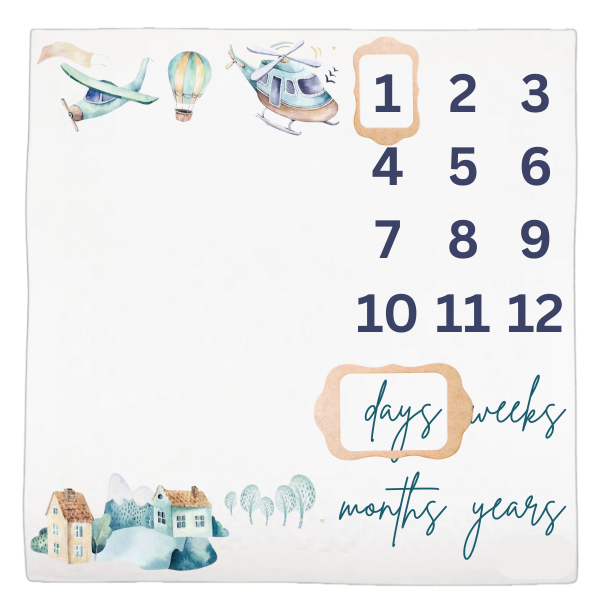 Baby Milestone Blanket Soft Memory Blanket-Air Transport