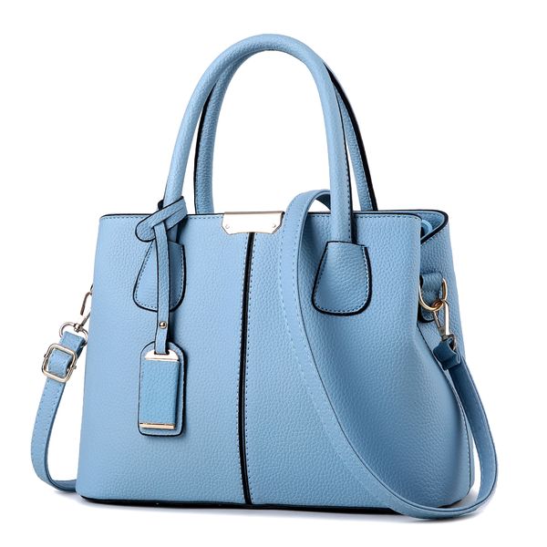 Ladies Elegant Light Blue Classic Handbag (HB-DS463-LBL)
