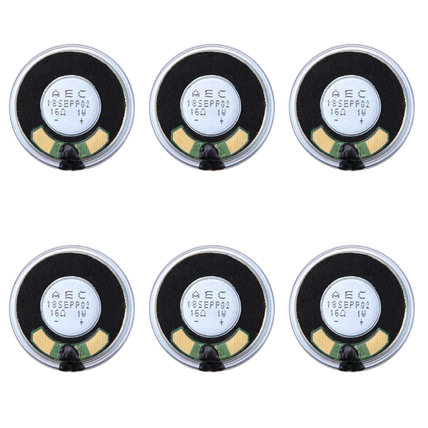 6pcs 36mm 16 Ohm 1W Aluminum Housing Internal Magnet Speaker