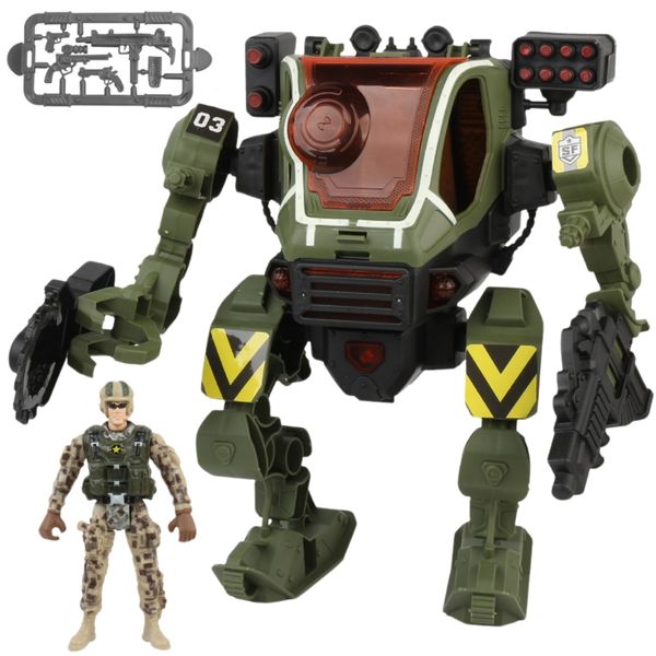 TEETO TOYS Military Combat Robot Play Set - Pretend Playset - Toys for Boys