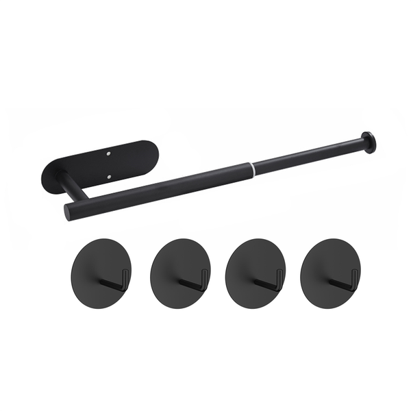 Towel Rail No Drilling Extendable Towel Rail for Gluing, Black