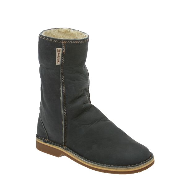 Gurmuki Ladies Leather KUDU Fur Boots - Navy