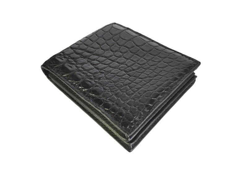 Genuine Crocodile Leather Men's Wallet - Black