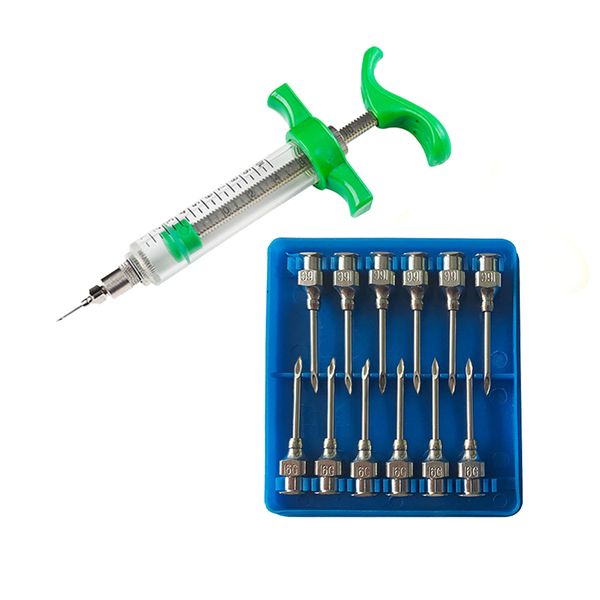 Plastic Steel Syringe Unajustable 10ml with Veterinary needle 17GX5/8(15mm)