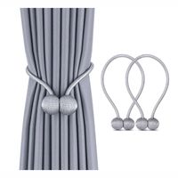 Matoc Magnetic Curtain Tieback - Ball - Silver Grey