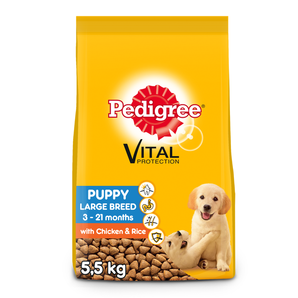 Pedigree Puppy Dog Dry Food for Large Breed with Chicken &amp; Rice 5.5Kg