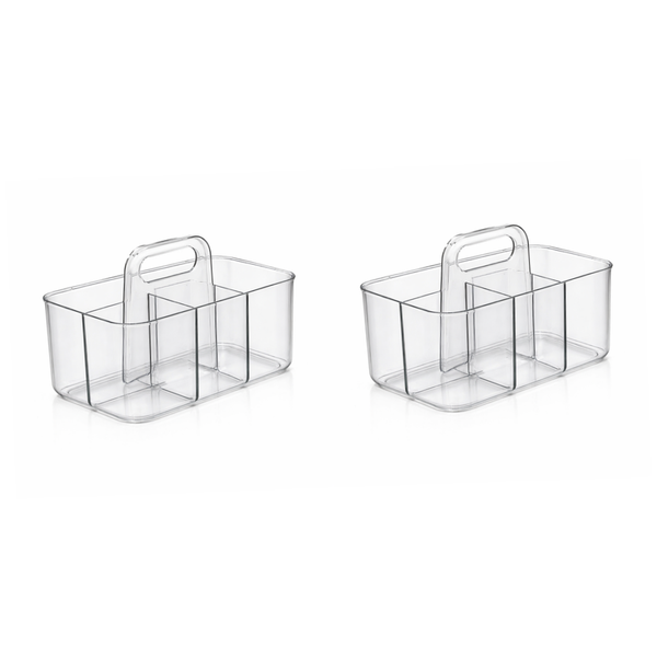 2 Pack - Portable Storage Basket - Transparent
