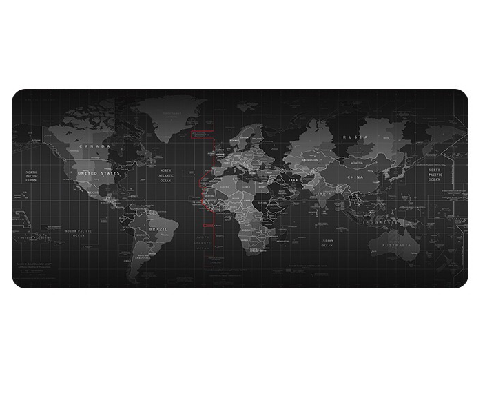 JB Luxx 90x40cm World Map Printed Non-Slip Soft Gaming Mouse Pad - Black