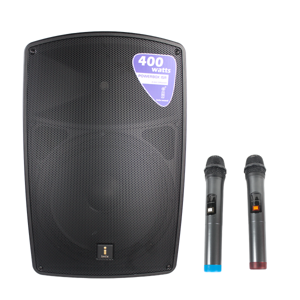 Imix Sound Powerbox 15r 15" Active Abs Speaker with 2 Hand Held Microphone