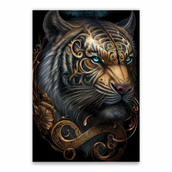 Tiger Blue Eyes Decorative Poster - A1