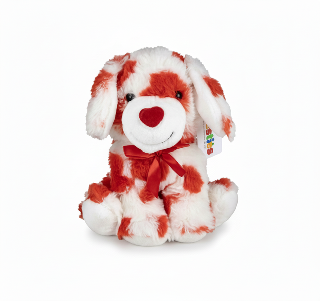 Plush Love Dog Toy with Heart Pattern - 20 cm Soft Cuddly Companion