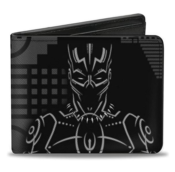 Black Panther Logo &amp; Bust Bi-Fold Wallet