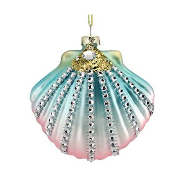 Gisela Graham Pastel Ribbed Shell with Diamante
