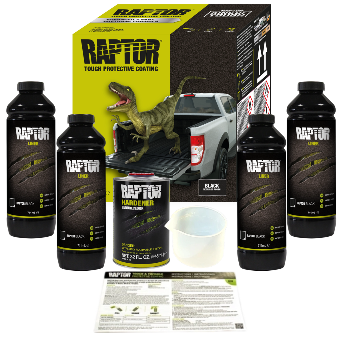 RAPTOR LINER ブラック 711ml 2本セット Raptor Protective Coating Black 4 Bottle Kit | Shop Today. Get it