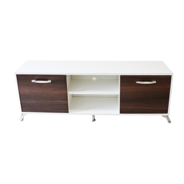 White Tv Stand/Unit With 2 Side Cupboards 170cm
